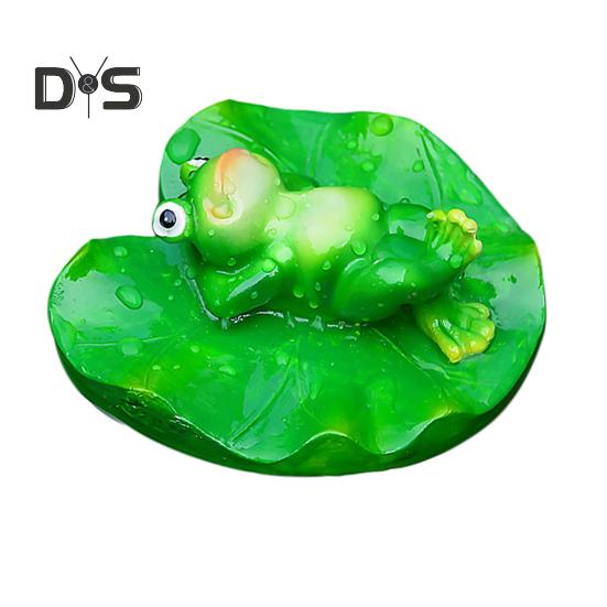 Pływająca figurka żaby żywica kreskówka relaksująca ozdoba żaby staw pływająca figurka żaby do akwarium ogród basen element wodny wystrój