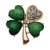 4 Pcs Four Leaf Clover Lapel Pin Rhinestones Brooch St. Patricks Day Accessories