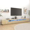 Vidaxl Szafka Pod Tv Z Oświetleniem Led, Dąb Sonoma, 300X35X40 Cm
