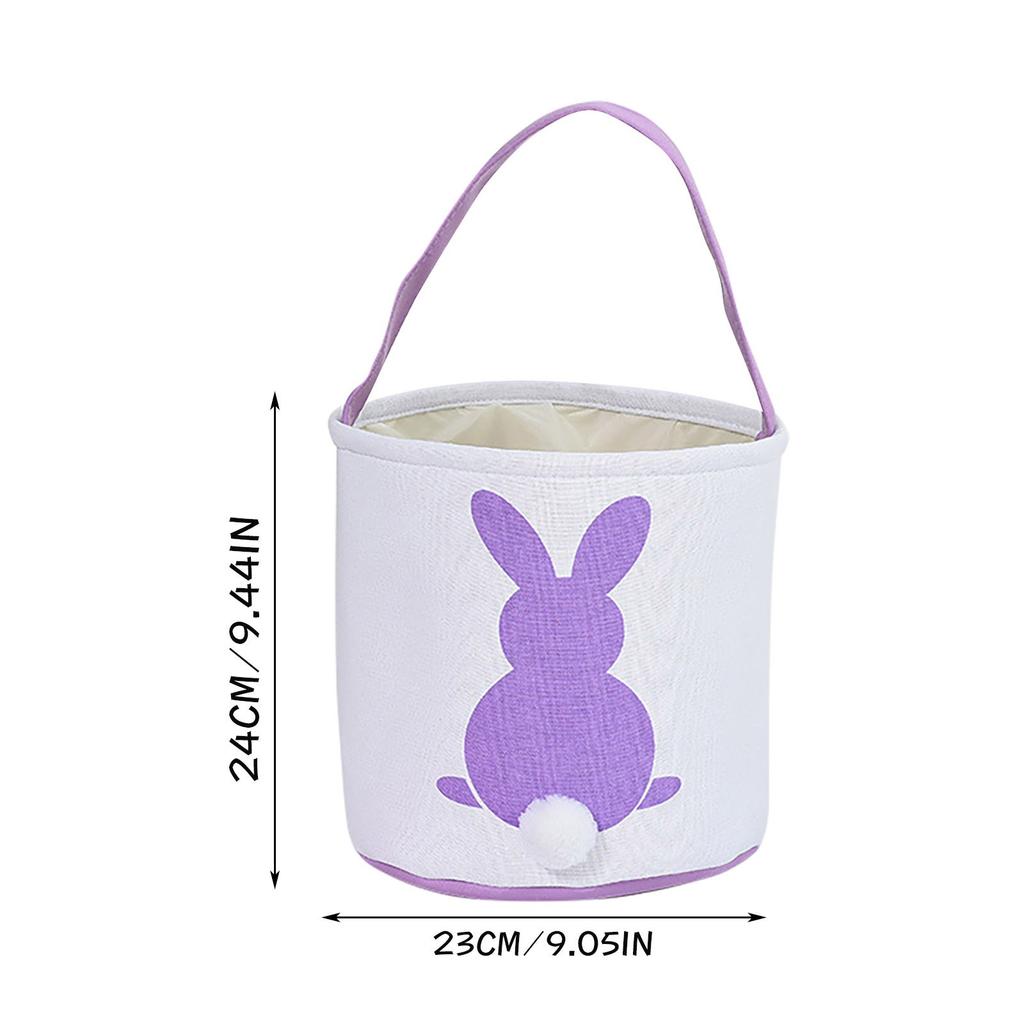 Easter Basket Holiday  Bunny Printed Canvas Gift Carry  Candy Bag