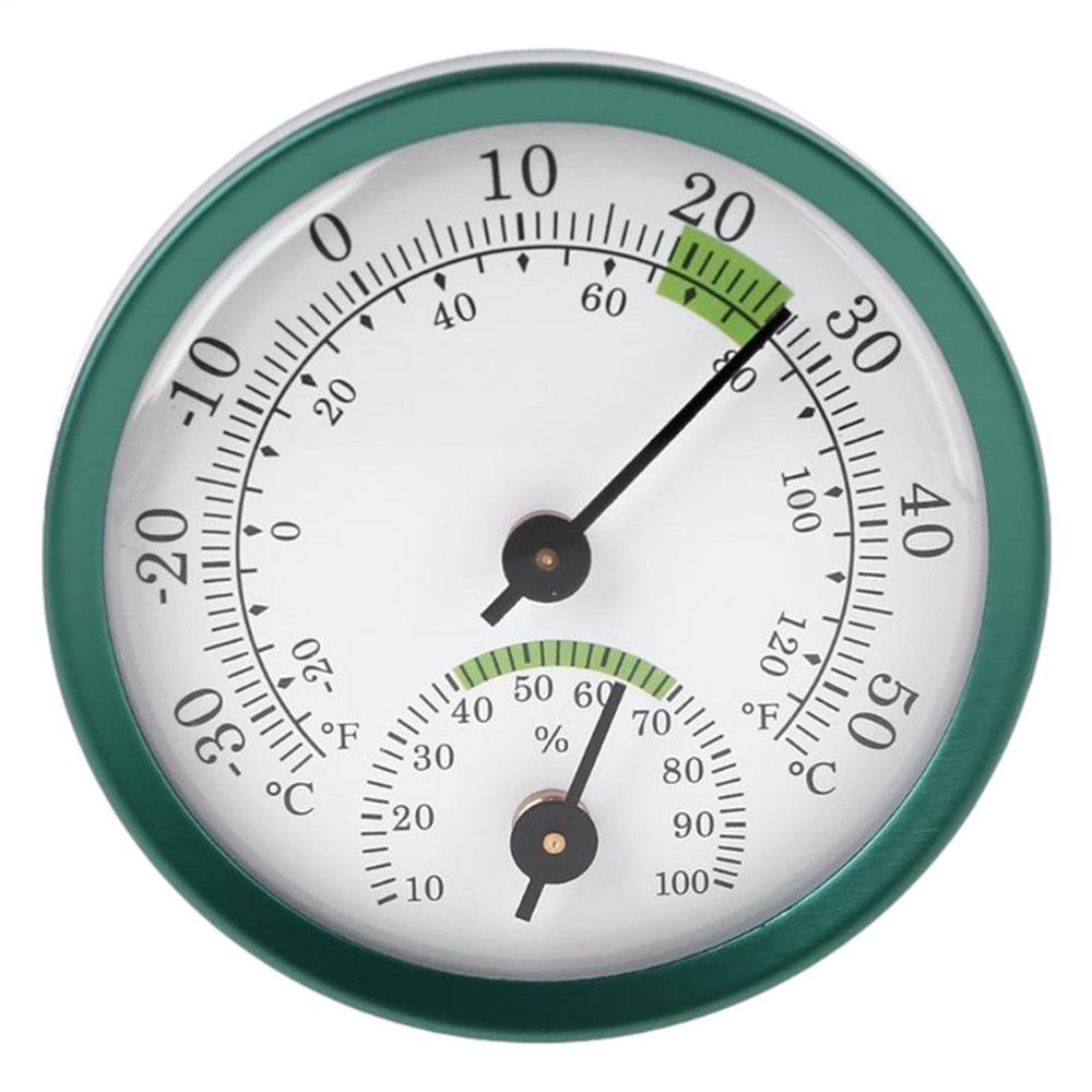 Mini Round Pointer Temperature Meter Hygrometer Double Pointer Hygrometer Indoor Outdoor Thermometer for Indoor Offices