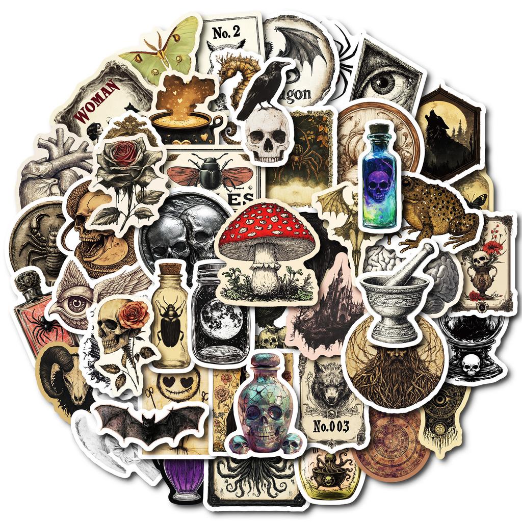 50 American Pharmacist Graffiti Waterproof Decorative Stickers Retro Style Personalized Stickers