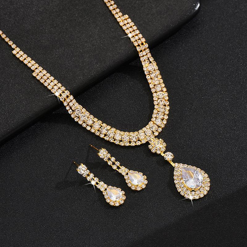 1Set  Bridal Jewelry Sets For Women Simple Earring Necklace Set Exquisite  Necklaces Earrings Set Gifts