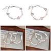 Stylish Bracelet with Heart Shaped Flower Imitation Pearls Wrist Jewelry Adjustable Size Perfect for Daily Wear
