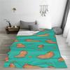 Grappige Capybara Zwemmen Merchandise Deken Flanel Bed Capybaras Gooi Deken Gezellig Lichtgewicht voor Bank Bedding Gooit