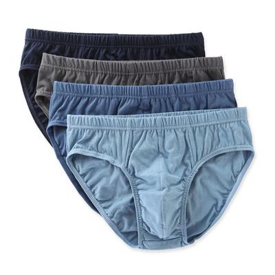 Men Briefs Mid-rise Elastic Waistband Solid Color Underwear Comfortable Breathable Slim Fit Stretchy Panties Daily Wear