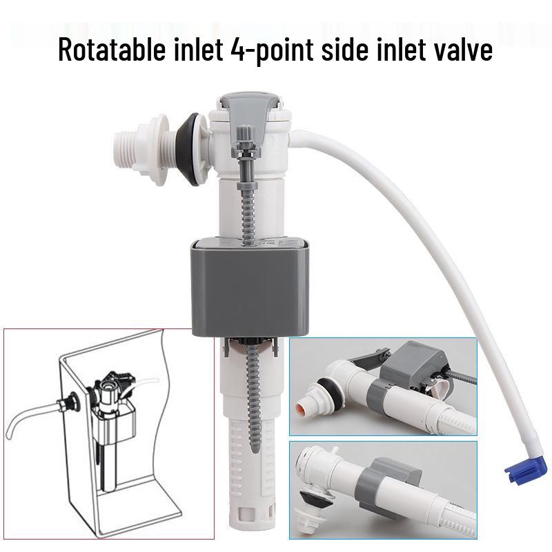 Uniwersalny zawór napełniający z bocznym dopływem do toalety i zawór stopowy