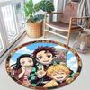 Classic Japanese-style Cartoon Demon Slayer Round Rug, Home Soft Decorative Anti-slip Yoga Mat and Chair Mat, Outdoor Floor Mat Carpet K33