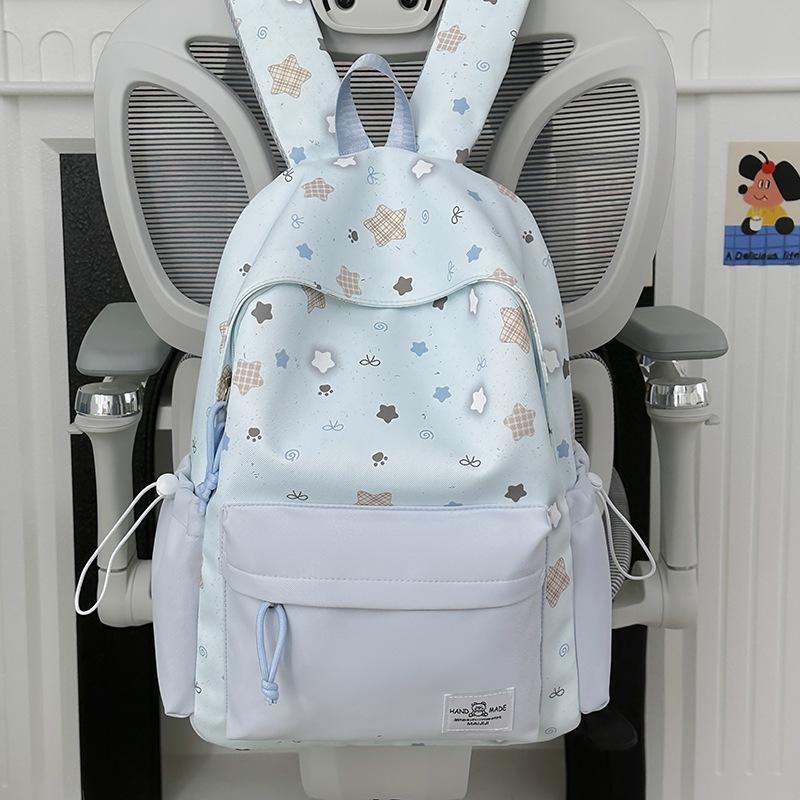 Schoolbag Korean schoolbag Junior high school girls ins fresh casual high value backpack High school students large capacity lightweight backpack