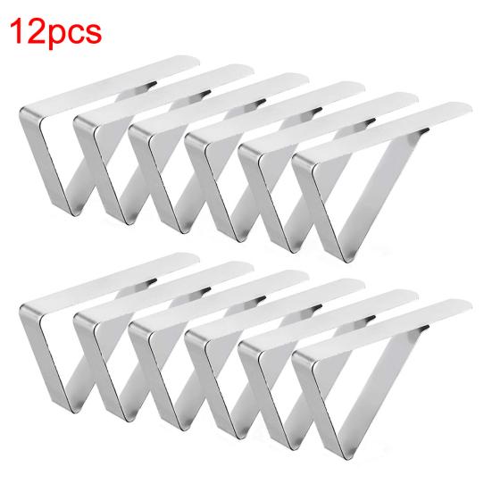 

12Pcs Stainless Steel Outdoor Camping Wedding Party Tablecloth Holder Clip Clamp