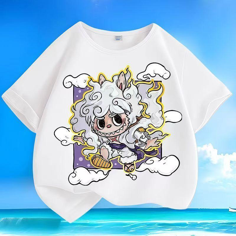 Labubu Cartoon 3D Print Kids T Shirts Trend Clothes Boy Girls Short-Sleeved Top