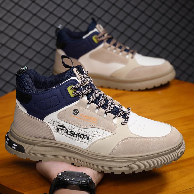 

Чоловічі водонепроникні високі мотоциклетні робочі черевики Осінь 2024 - З товстою підошвою, для активного відпочинку, лицарські черевики 39