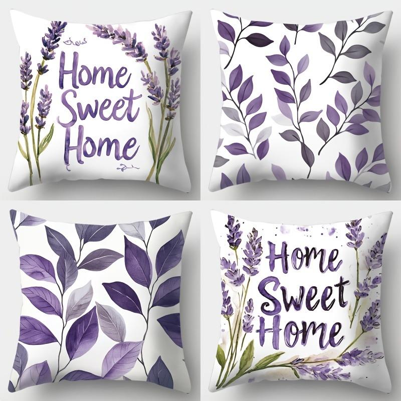 Fodera per Cuscino Decorativa per la Casa, Stile Lavanda Viola Chiaro, per Divano in Salotto, Poliestere, con Cerniera