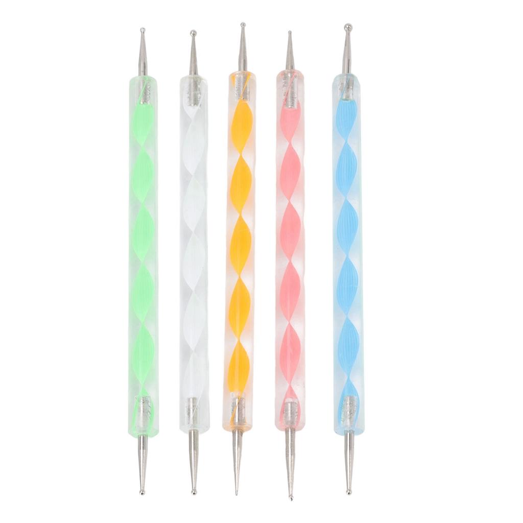 25pcs Nail Art Dotting Pens Acrylic Screw Rod Round Head Nail Art Double Ended Dotting Pen