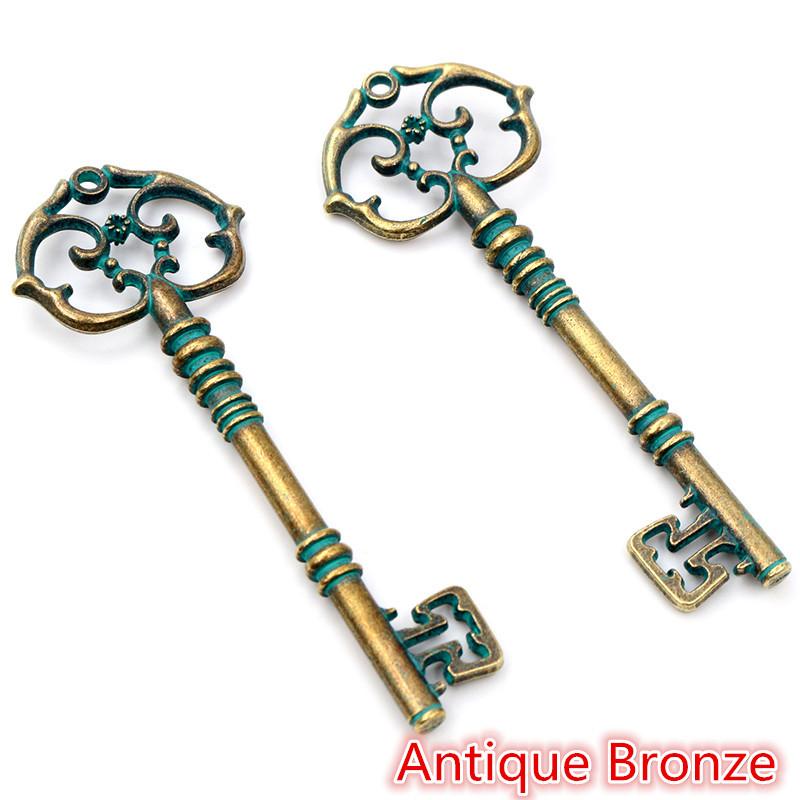 2pcs 83x31mm Metal Key Charms Pendant DIY Jewelry Making Accessories for Keychain Necklace Findings Decoration Supplies