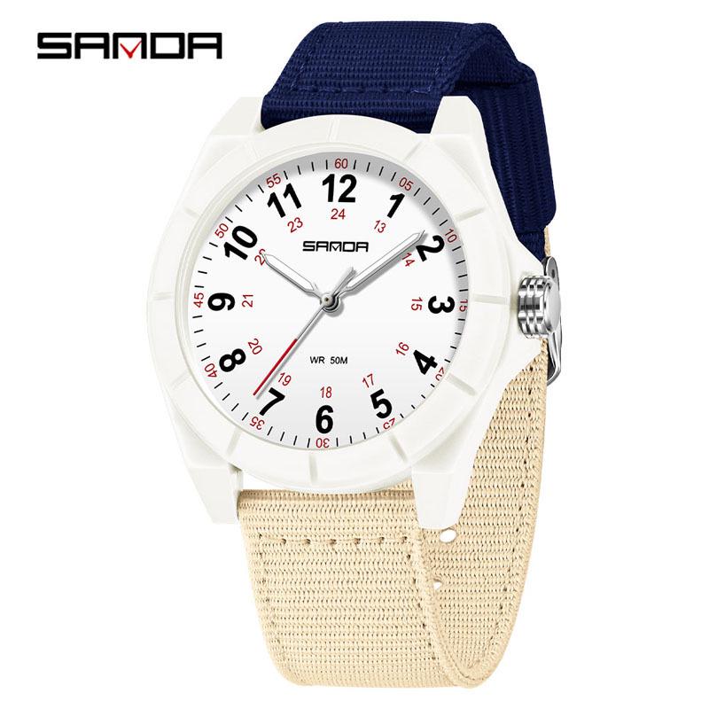 SANDA Unisex Luminous Korean Style Nurse Watch: Lightweight, Thin, Waterproof, Large Dial Quartz Watch for Teens