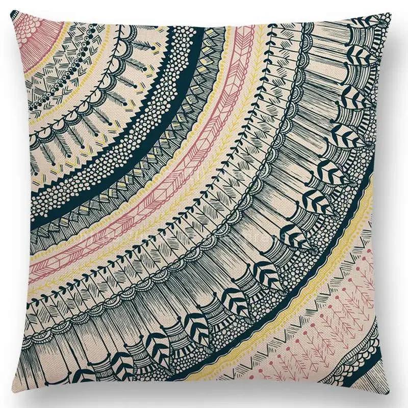 Mandalas Druck Kissenbezug Boho Stil Blume Hoffnung Bunt Wahre Seele Leben Lachen Lieben Freigeist Traum Floral Kissenbezug