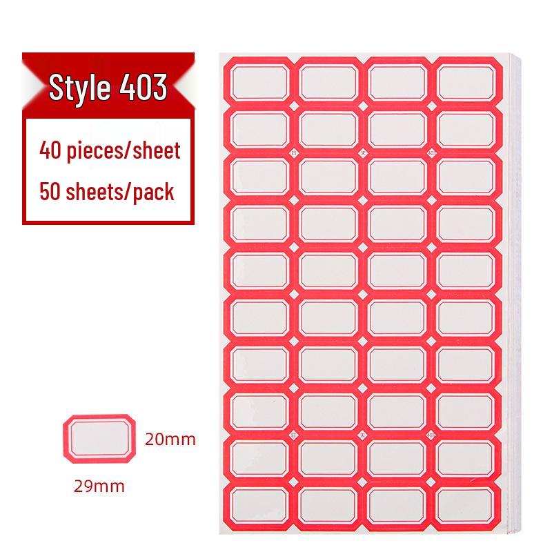 50 Sheets Self-Adhesive Blank Labels for Handwritten or Name Stickers
