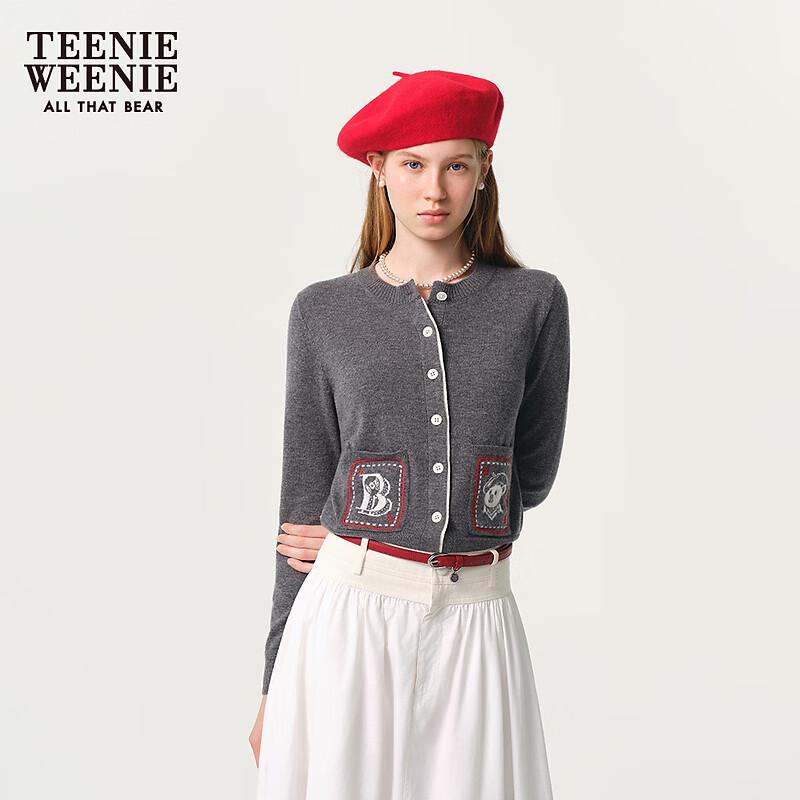 Teenie Weenie Women's Little Bear Letter Knitted Cardigan