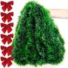 10M Christmas Decorations Green Cane Ribbons Garland DIY Xmas Tree Ornaments Green Cane Ribbon Wreath Hanging Pendent Home Decor