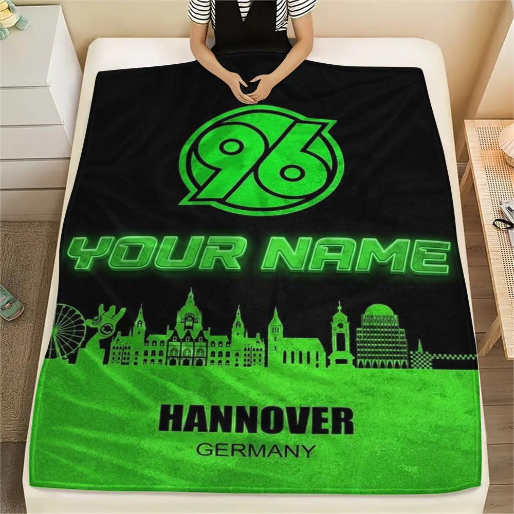 1PC Custom Name Hannover 96 Patterned Flannel Blanket Suitable For All Seasons for Home Decor Warmth and Comfort Gifts Holiday Present