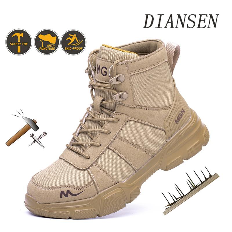 Men Steel Toe Work Sneakers Safety Shoes With EVA Cushion Wear-resisting Boots Anti-Puncture Anti-smash Boots for Manufacture