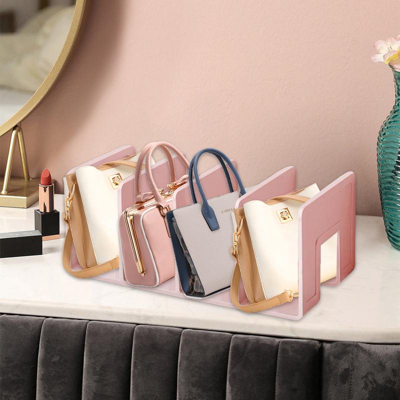 4 Grid Clear Acrylic Bookend Desktop Organizer for Books, Magazines, Space Saving Modern Design Home Office Study Library Shelf