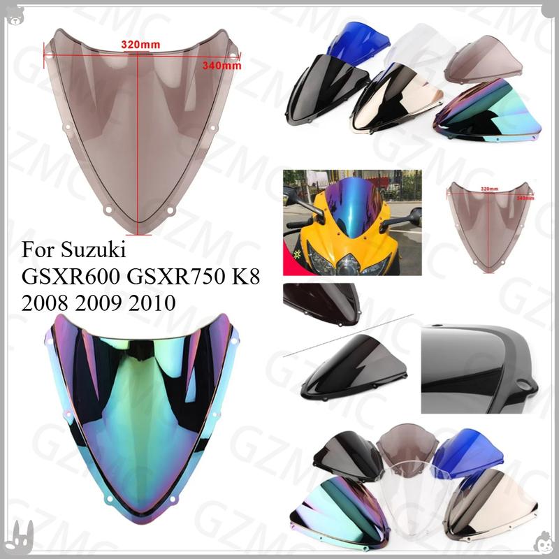 Motorcycle GSXR750 K8 Wind Deflector For Suzuki GSXR600 2008 2009 2010 Double Bubble Windshield Deflector Protector Wind Screen