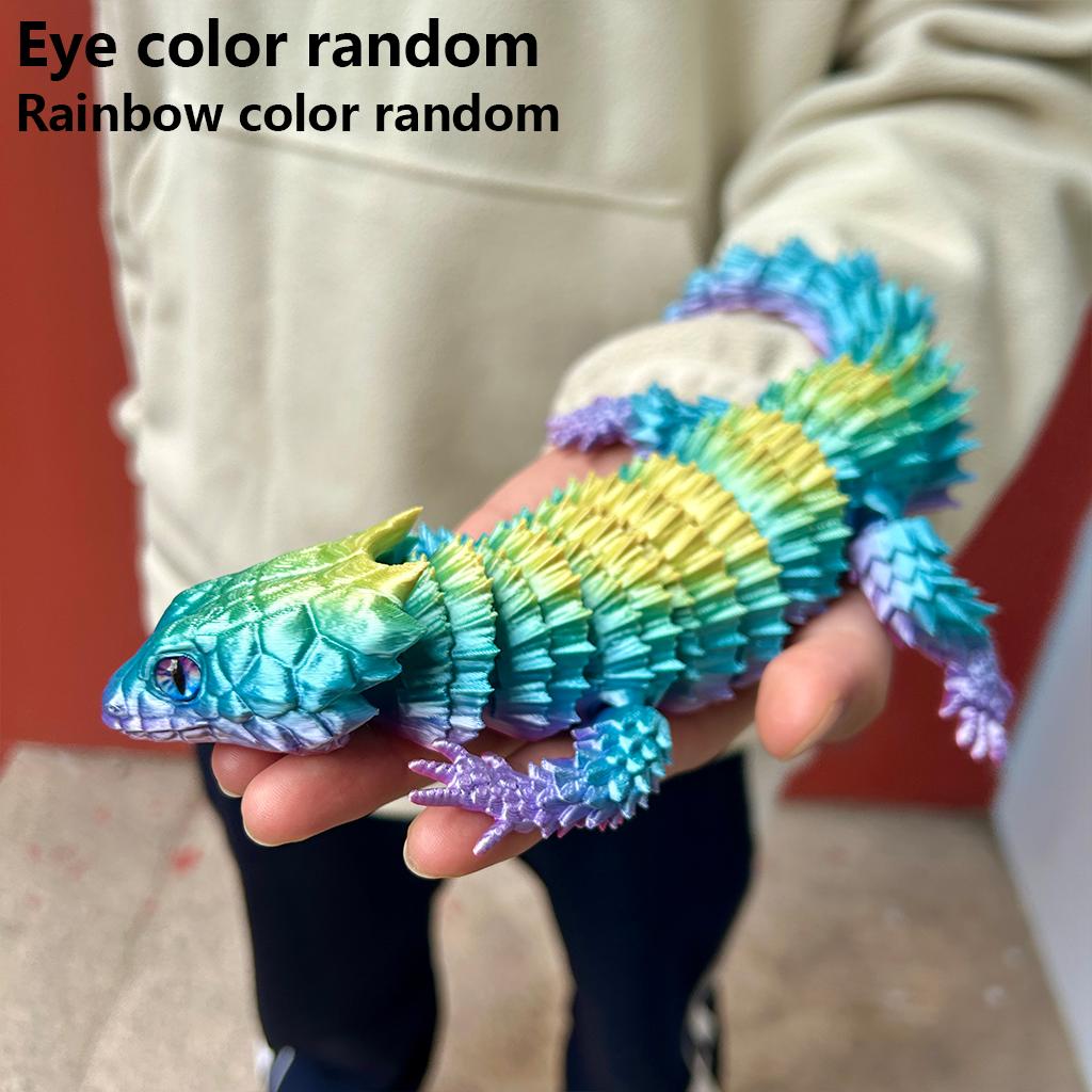 3D Printed Lizard Statue, Flexible 3D Printed Animal, Colorful Figurines Statue, Gifts, 36.5Cm/14.37In, 23.5Cm/9.25In
