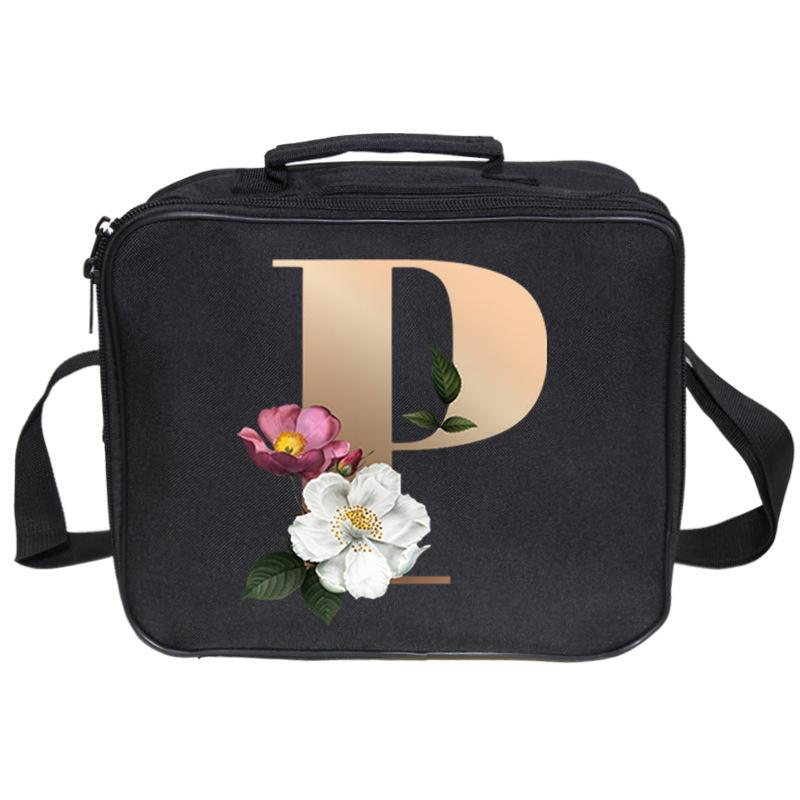 Neue bedruckte Lunchtasche mit 26 Buchstaben, großes Fassungsvermögen, Mehrfachtaschen-Lunchbox-Tasche
