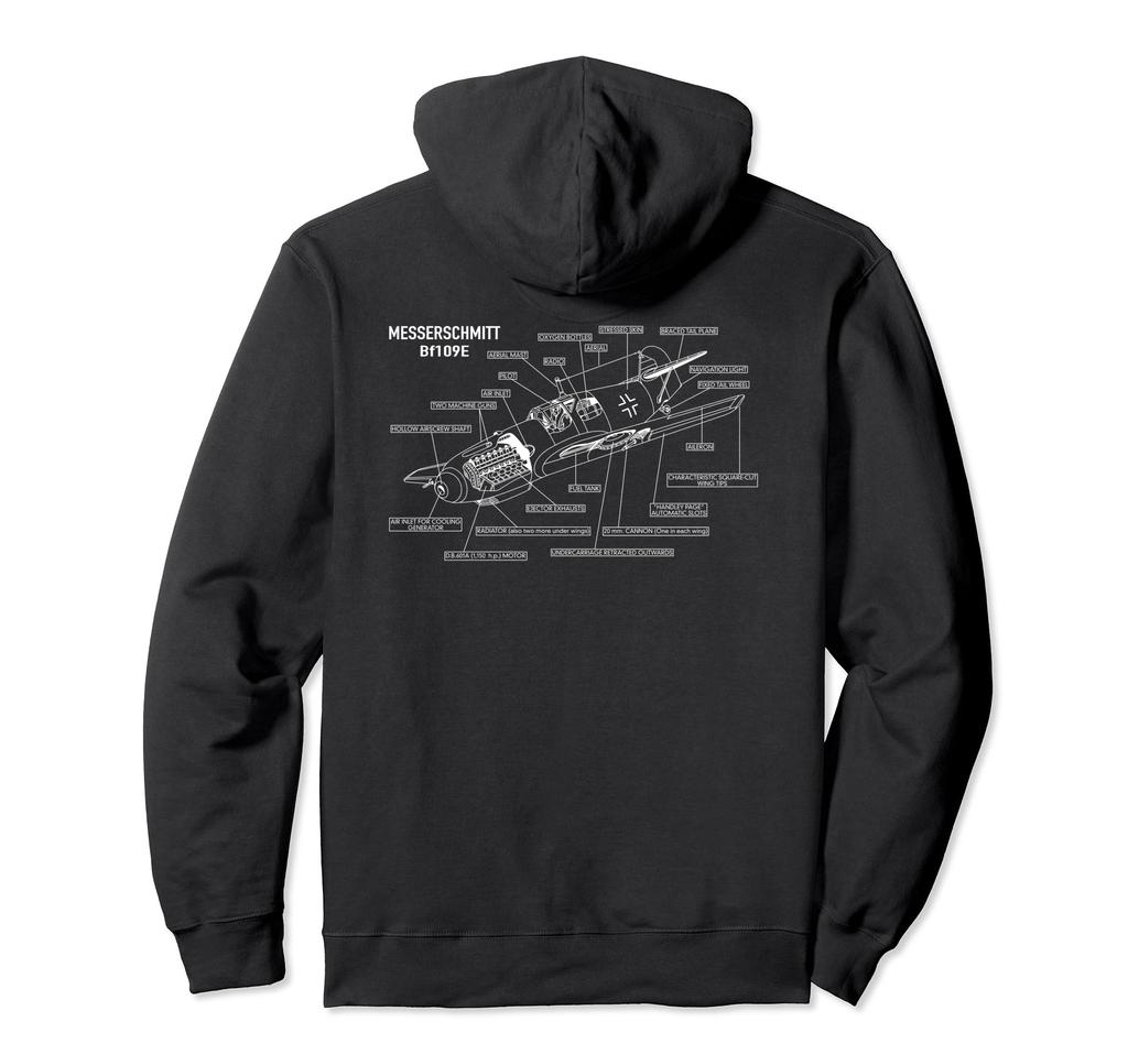 Messerschmitt Bf 109 E German WWII Aircraft Infographic Hoodie