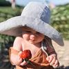 Baby Sun Hat UPF 50+ Cotton Wide Brim UV Protection Strap Lightweight Travel Beach Cap for Boys Girls Stylish Summer Bucket Hat