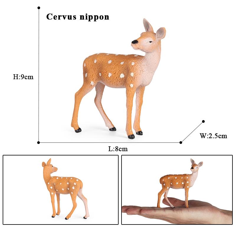 Oenux Forest Deer Animals Simulation Wild White-Tailed Elk Action Figures Moose Figurines Model Decoration Toy Kids Xmas Gift