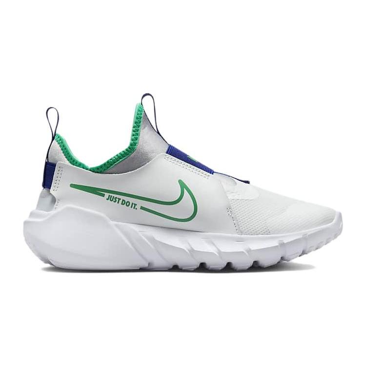 Nike Flex Runner 2 Grade School 'White Stadium Green' (Unisex) Summit White / Pure Platinum / Deep Royal Blue / Stadium Green Kids' Running Shoes