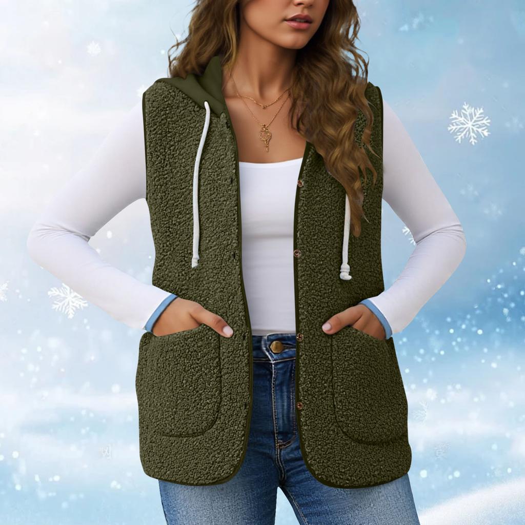 Women's Fashion Casual Loose Lamb Wool Female Short   Winter  Vest