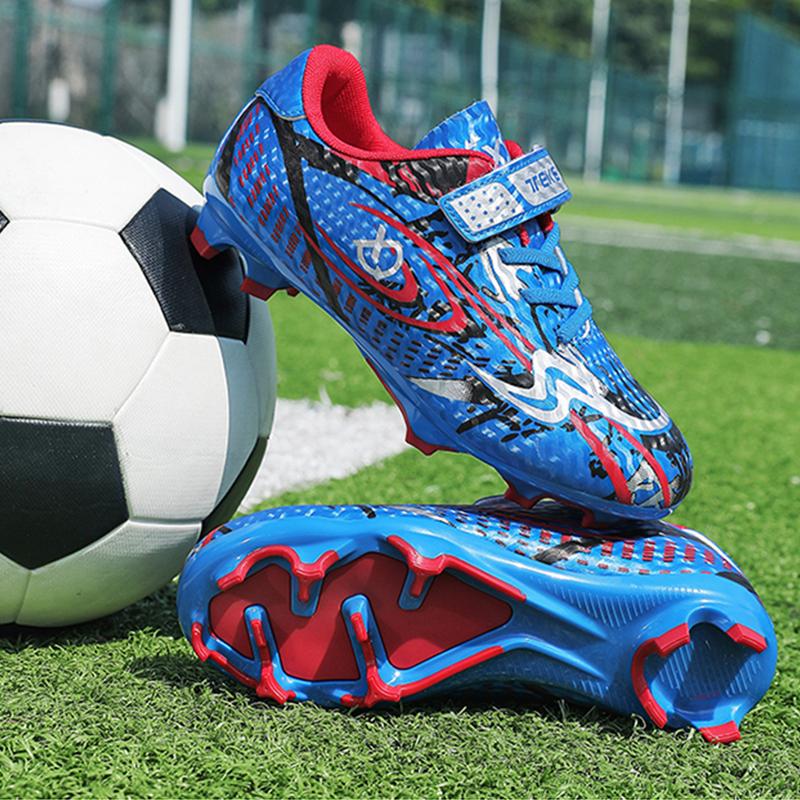 Childrens Soccer Shoes  New Soft Flat Grass Training Anti Slip Cushioning Daily Training Contest Football Shoes for Kids