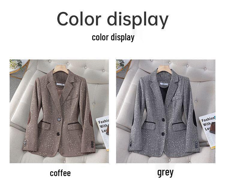 Women's Sequined Suit Jacket - High-End Spring/Autumn 2024 Casual Blazer