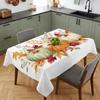 Fall Harvest Pumpkin Maple Leaves Rectangle Tablecloth for Table Decor Reusable Kitchen Dining Tablecloth Autumn Decorations