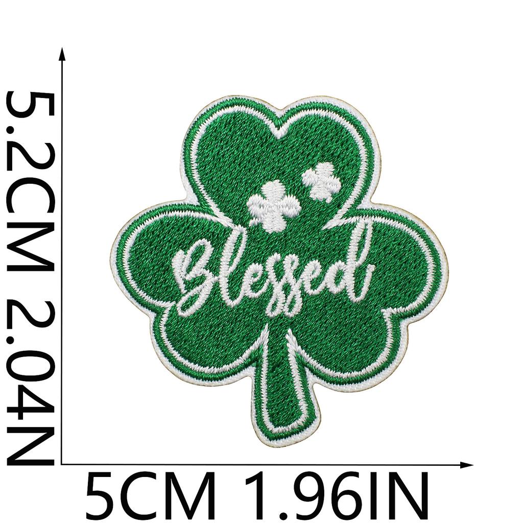 Clover Series Embroidery Cloth Sticker Holiday Clothes Decoration St. Patrick'S Day Patch Sticker Car Rainbow Chapter Boy