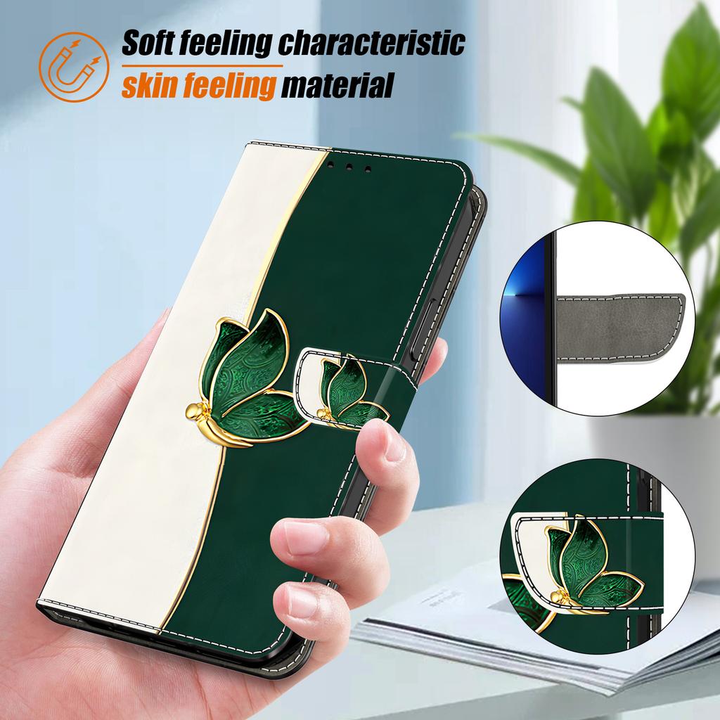 For iPhone 16e Leather Case Pattern Printing Wallet Stand Anti Drop Phone Cover