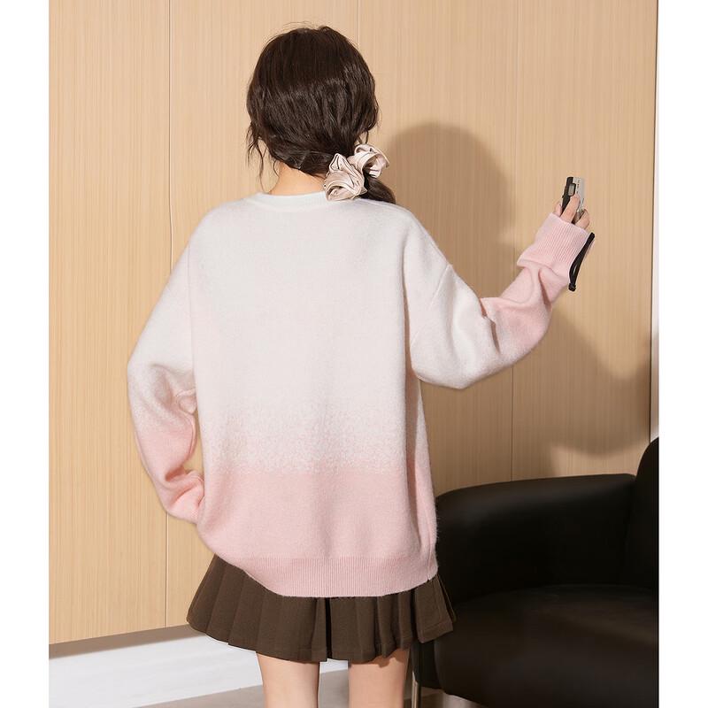 TonLion Women's Crew Neck Gradient Sweater