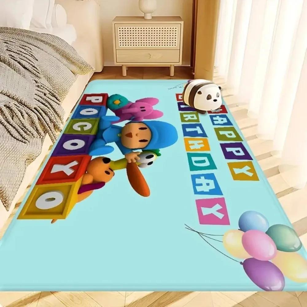 Cartoon-Stil Bodenmatte rutschfest Teppiche Spielmatten Teppich Schlafzimmer Dekoration Wohnzimmer Teppich Krabbelmatte Weihnachtsgeschenk Teppich P-Pocoyo