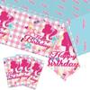 Pink Barbie Girl-themed Party Disposable Waterproof Tablecloth Decoration