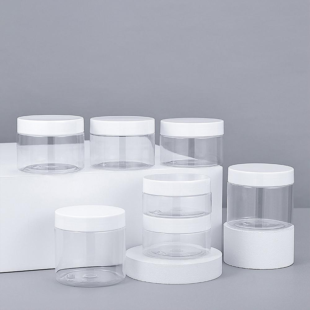 10/30pcs 50ml 100ml 150ml 250ml Empty Cosmetic Cream Jar with Aluminum Lid Storage Jar Makeup Bottle PET Makeup Pot Travel