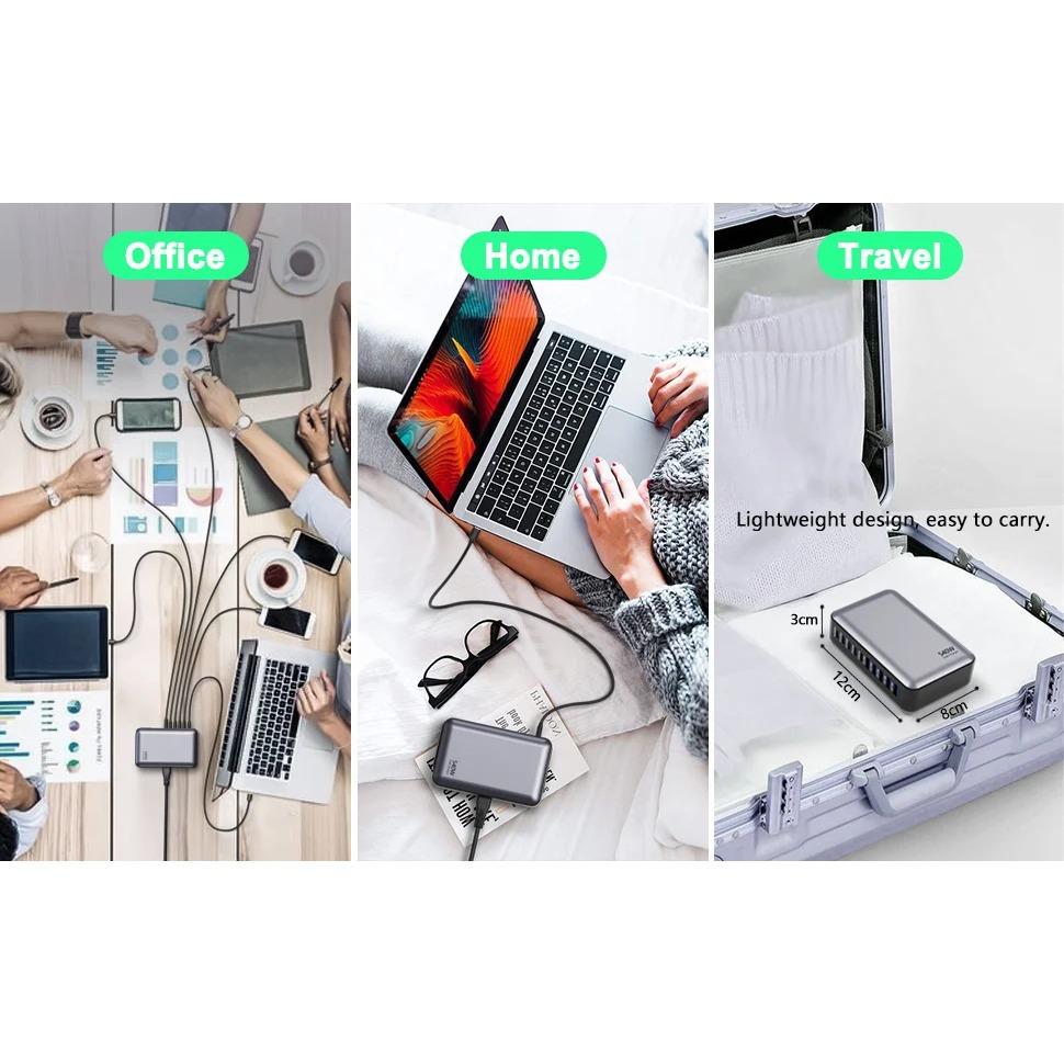 540W GaN High Power Multi-Port Fast Charger Multiple Charging Station for Iphone, for MacBook, for Samsung Etc