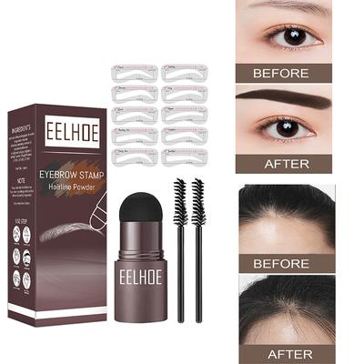 Eye Brow One Step Bowrow Stamp Shaping Kit Set αδιάβροχο γυναικείο μακιγιάζ Τέλειο στένσιλ φρυδιών και κιτ τατουάζ βούρτσα φρυδιών