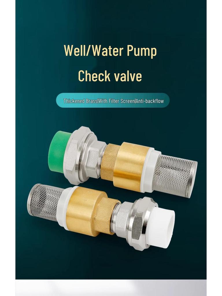 All-Copper Well Check Valve with Anti-Backflow & Self-Priming Pump Filter, 1-inch PPR