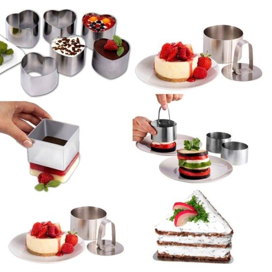 Mini Baking Ring Heat-resistant Multi-purpose Corrosion Resistant Stainless Steel Mousse Cake Mold Ring for Kitchen