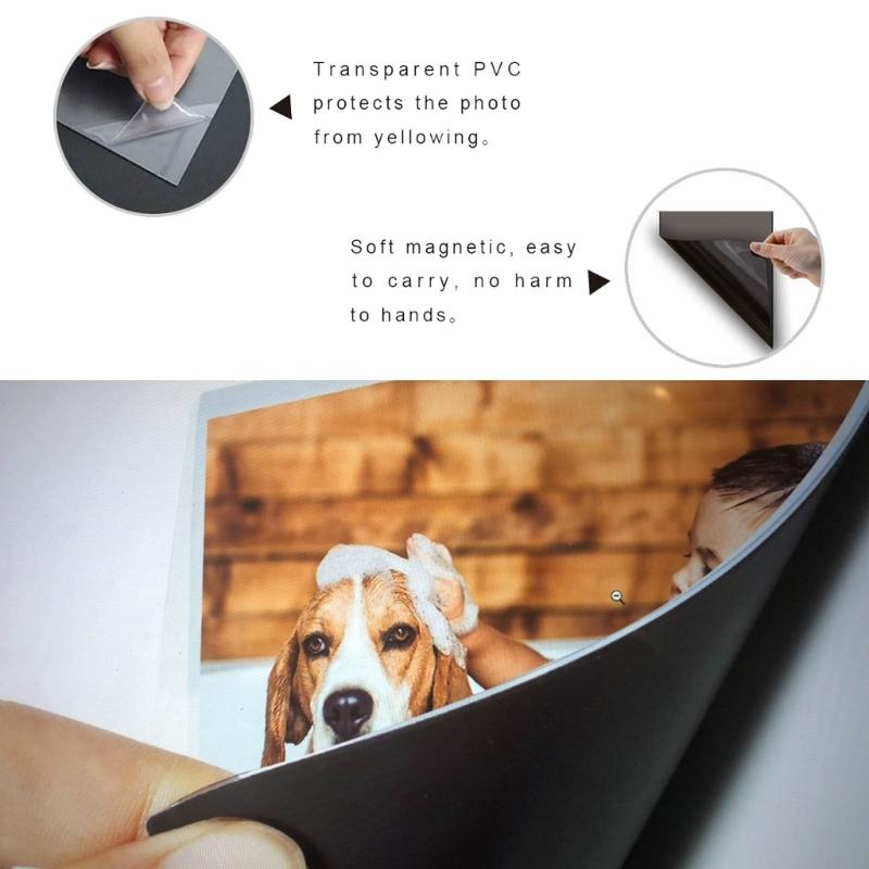 Personalized Magnetic Sticker Ever-changing Photo Frame Blank Inserts DIY Decoration Compatible for Fridge Display 10pcs