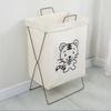Nordic Cotton Linen Foldable Laundry Hamper with Wrought Iron Frame